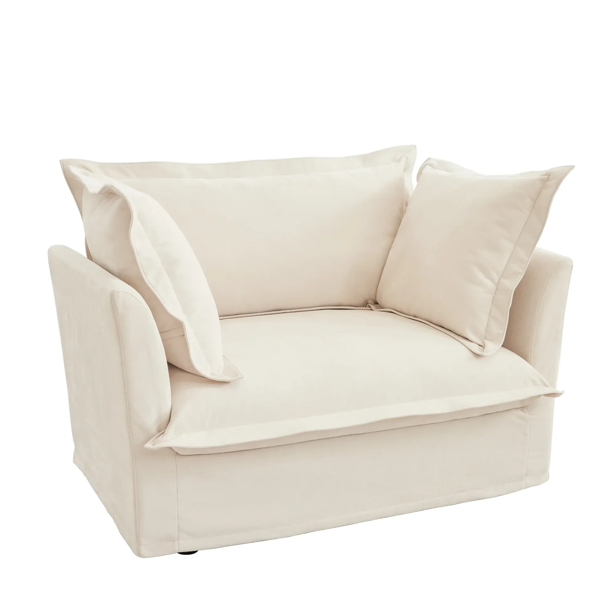 Walker Edison | Slip-covered Deep Seat Comfy Accent Chair