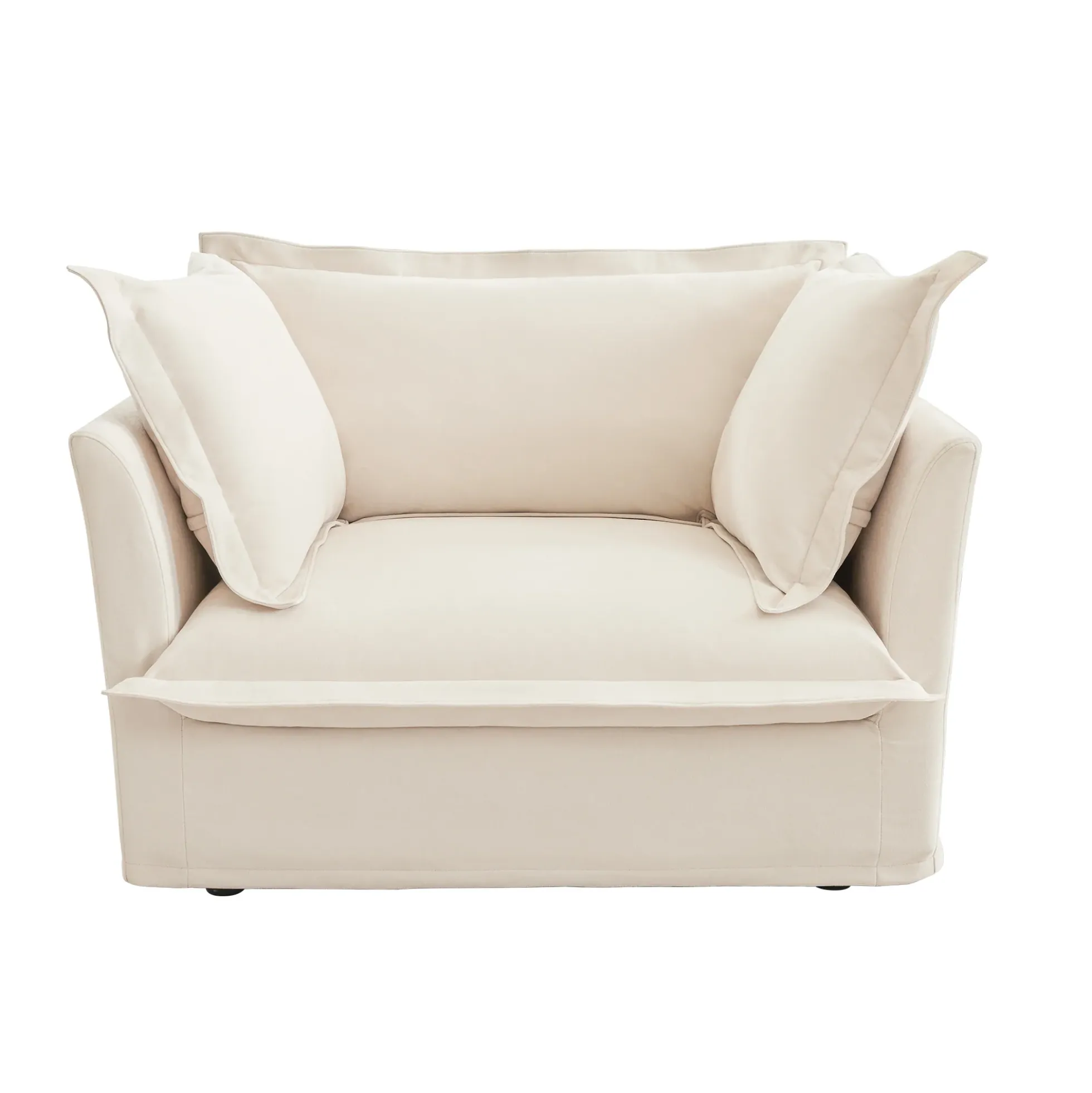 Walker Edison | Slip-covered Deep Seat Comfy Accent Chair
