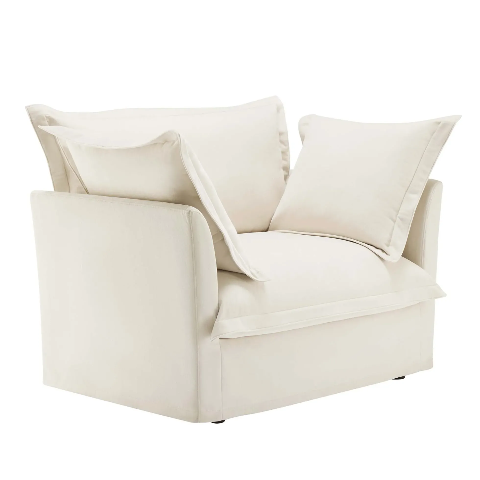 Walker Edison | Slip-covered Deep Seat Comfy Accent Chair