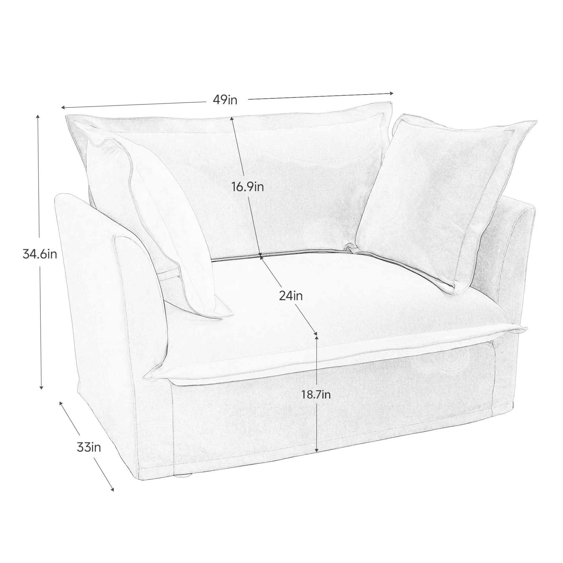 Walker Edison | Slip-covered Deep Seat Comfy Accent Chair