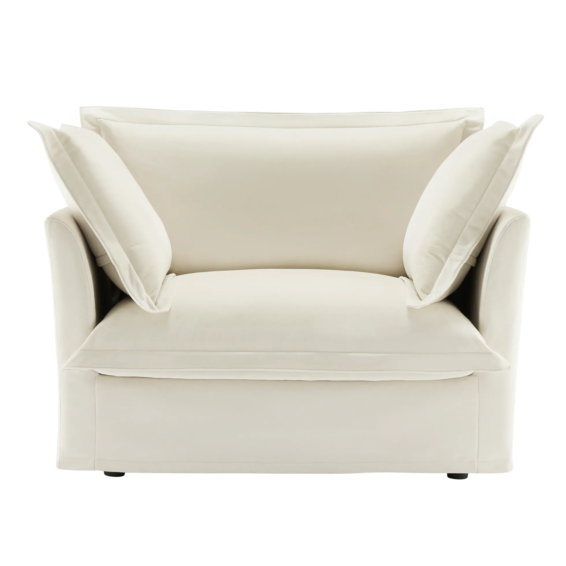 Walker Edison | Slip-covered Deep Seat Comfy Accent Chair