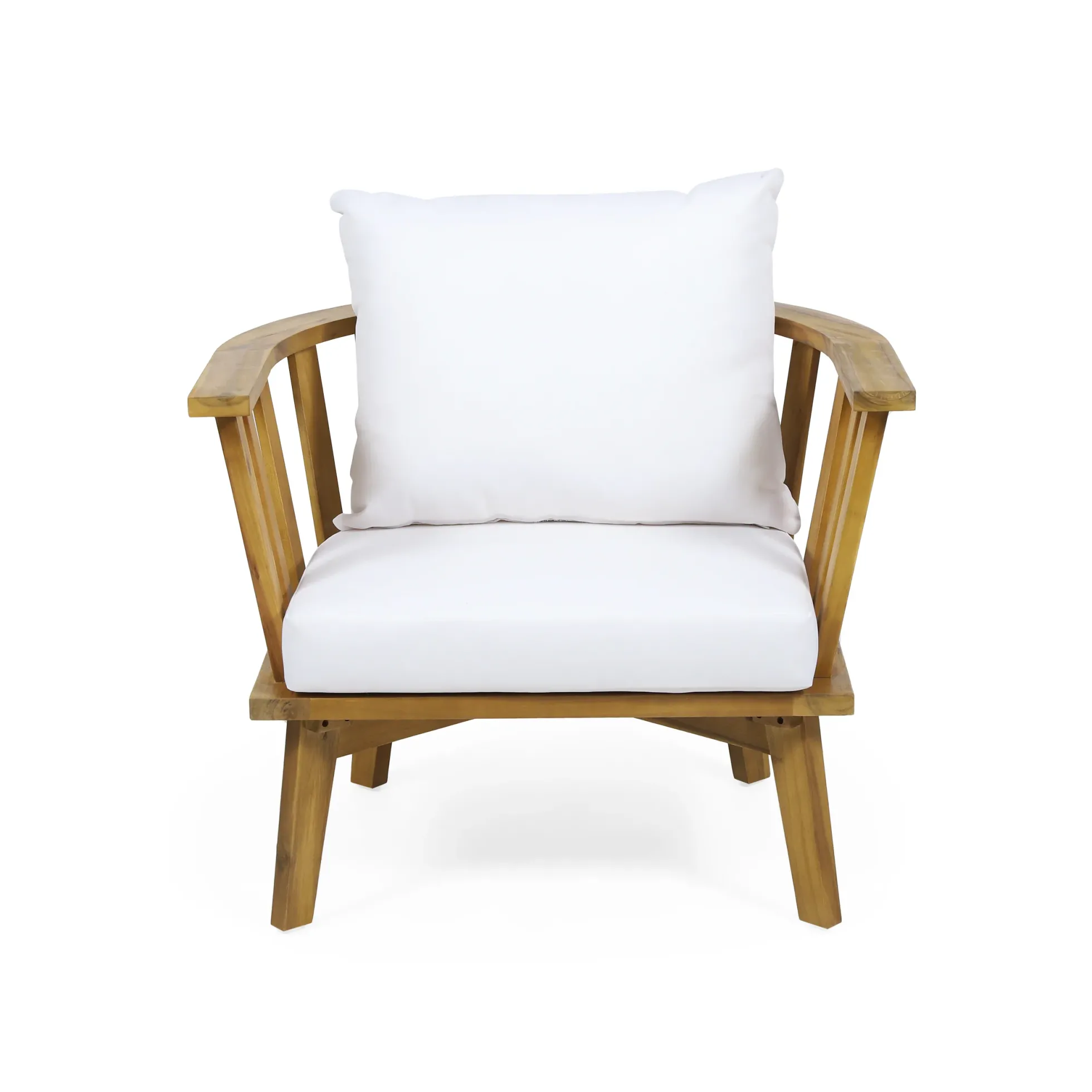 Walker Edison | Teak Acacia Wood Outdoor Patio Club Chair Set of 2