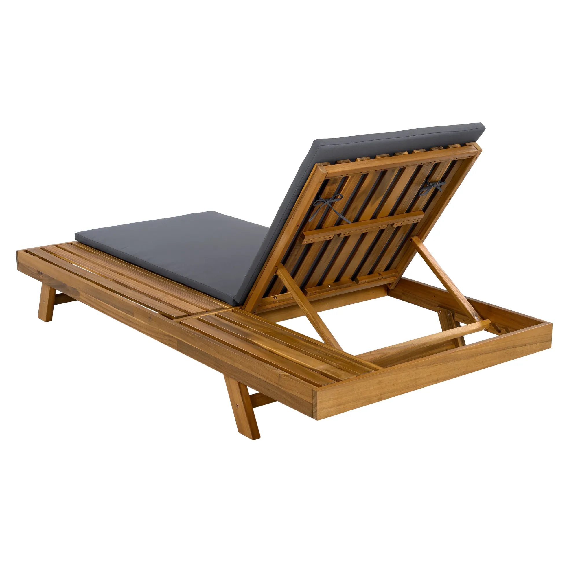 Walker Edison | Teak Lounge Chaise Sunbed