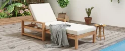 Walker Edison | Teak Outdoor Lounge Chairs Set of 2