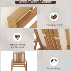 Walker Edison | Teak Outdoor Lounge Chairs Set of 2