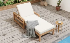Walker Edison | Teak Outdoor Lounge Chairs Set of 2