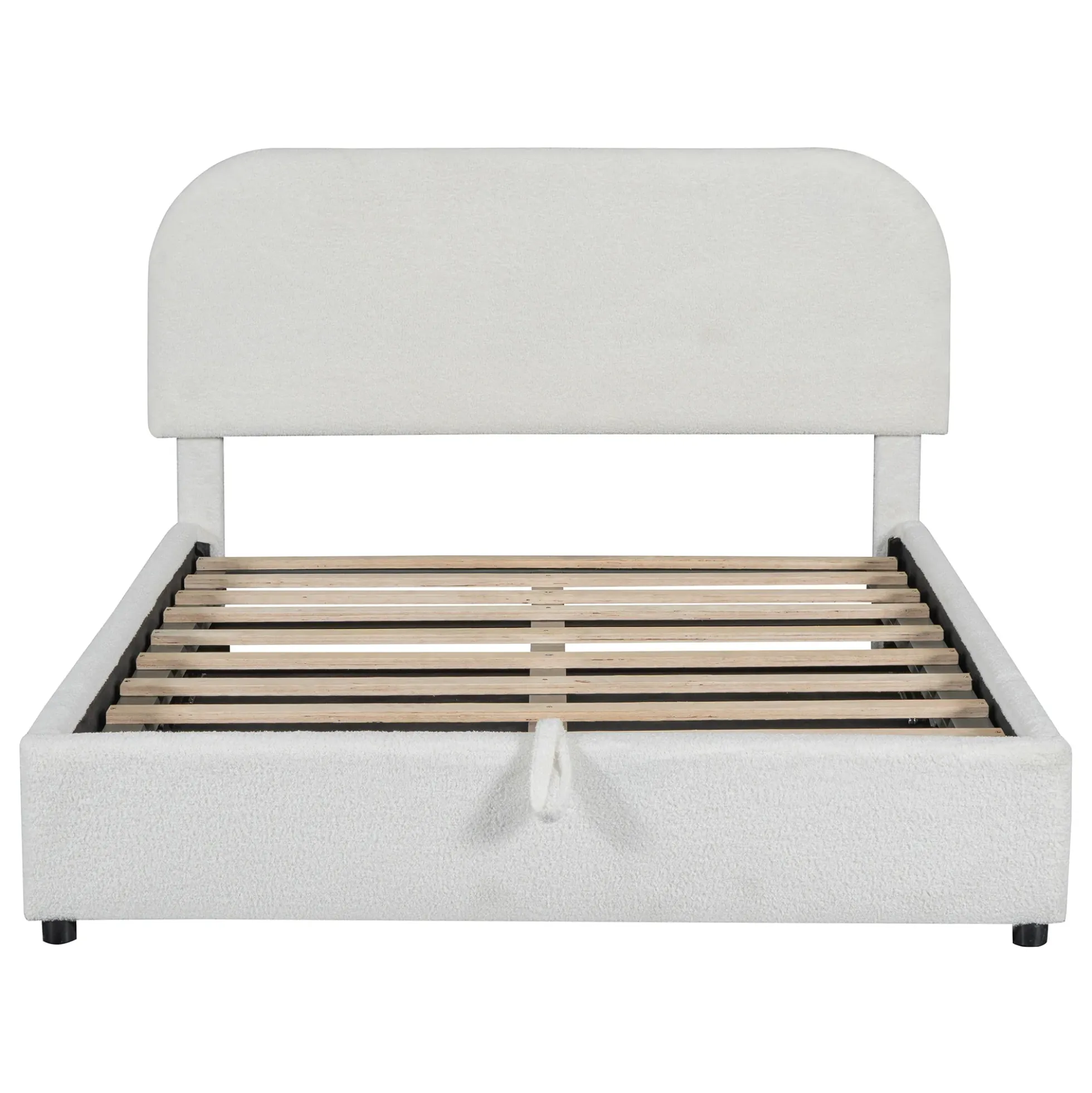 Walker Edison | Teddy Full Size Upholstered Platform Bed with Hydraulic Storage