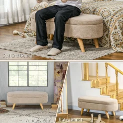 Walker Edison | Teddy Storage Ottoman Bench for any room