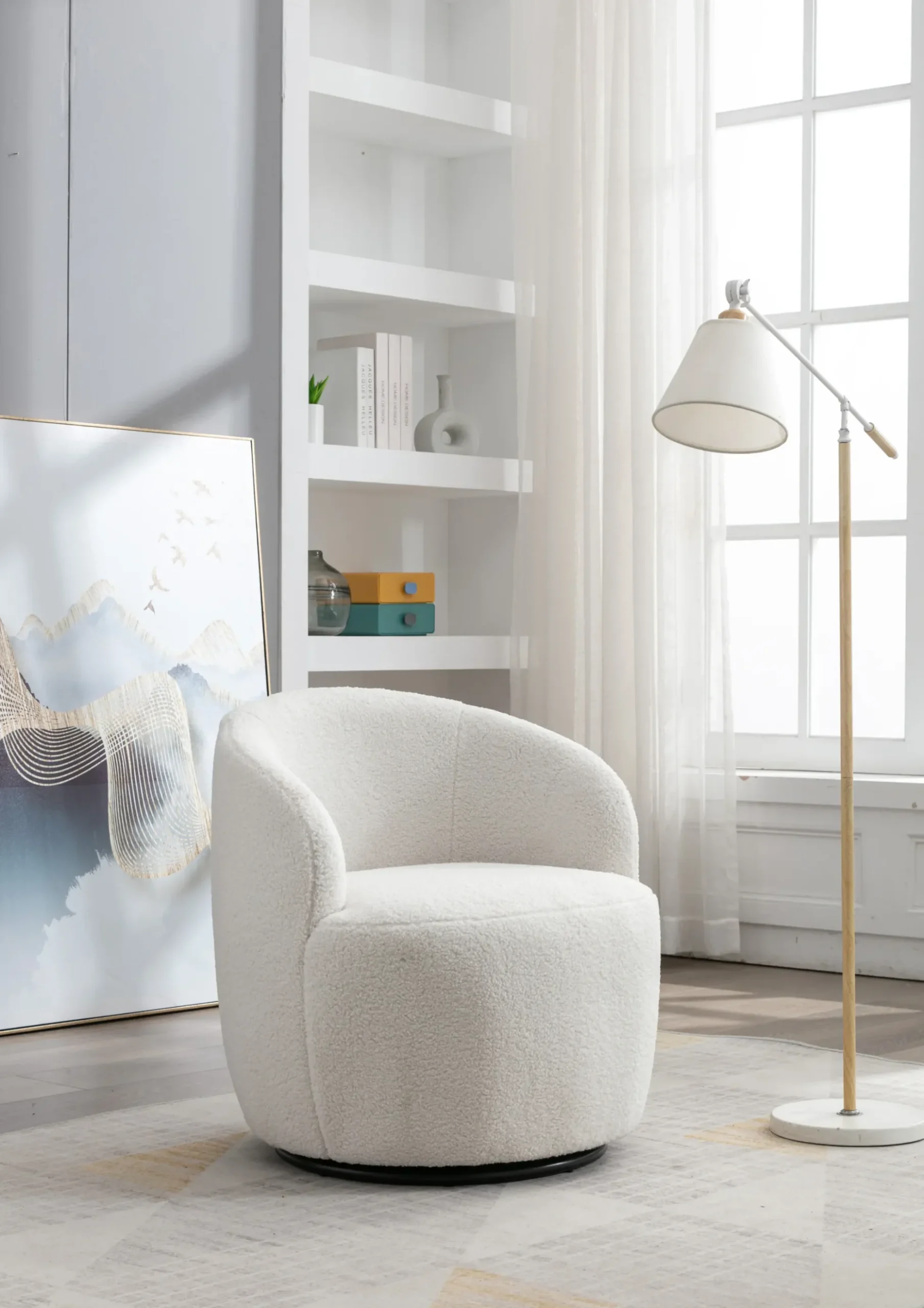 Walker Edison | Teddy Swivel Barrel Accent Armchair Chair