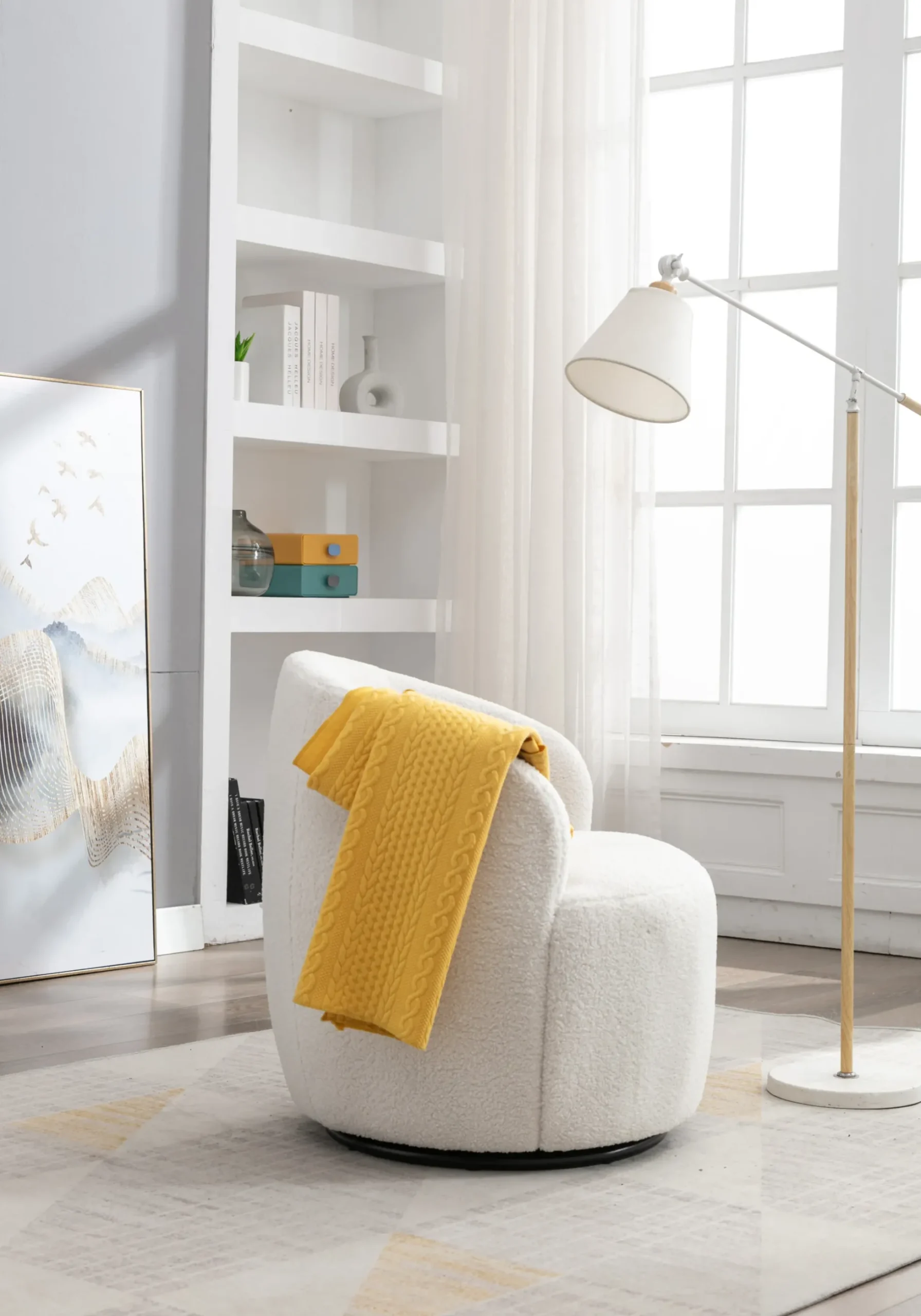 Walker Edison | Teddy Swivel Barrel Accent Armchair Chair