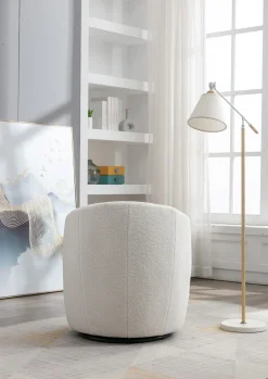 Walker Edison | Teddy Swivel Barrel Accent Armchair Chair