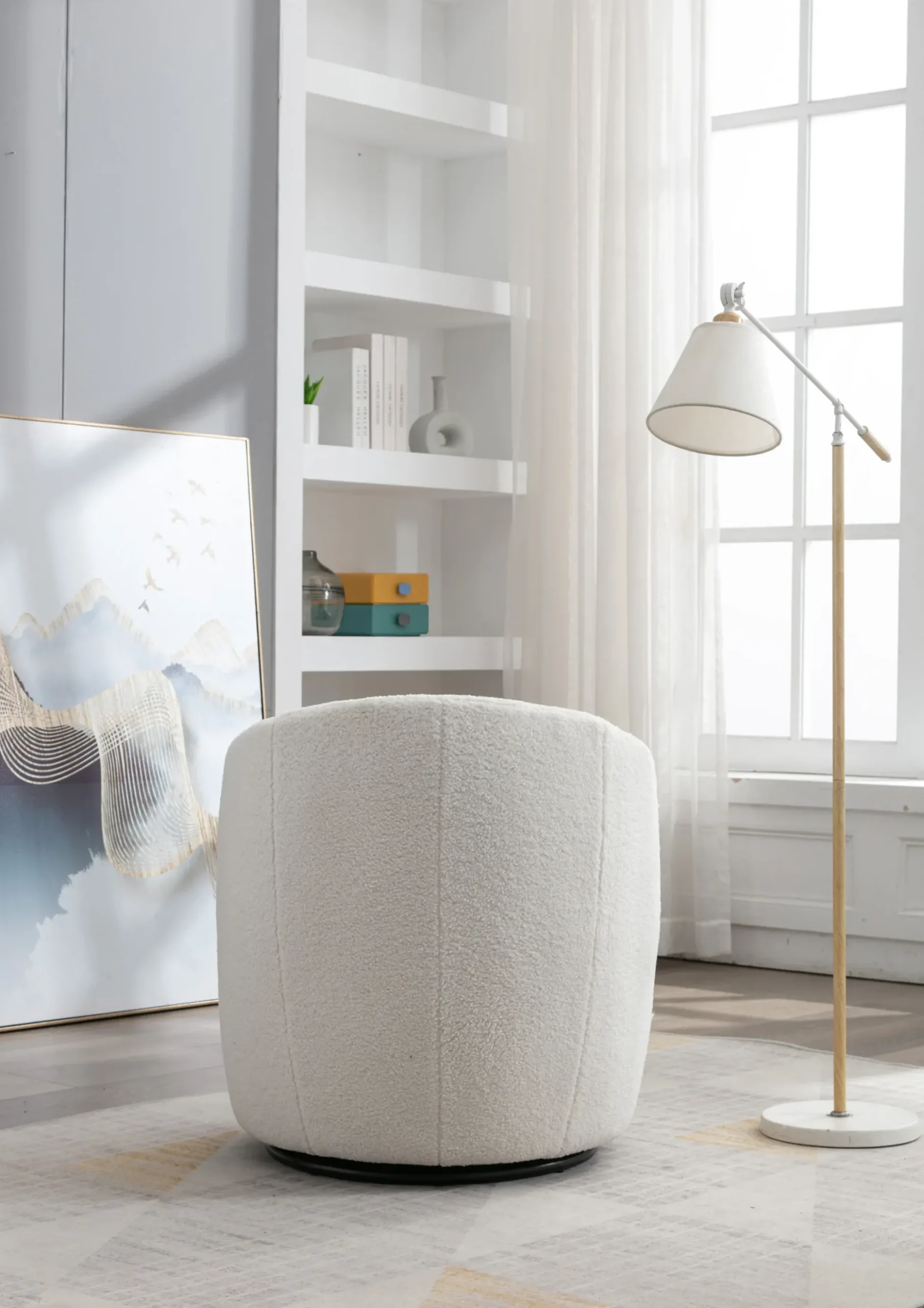 Walker Edison | Teddy Swivel Barrel Accent Armchair Chair