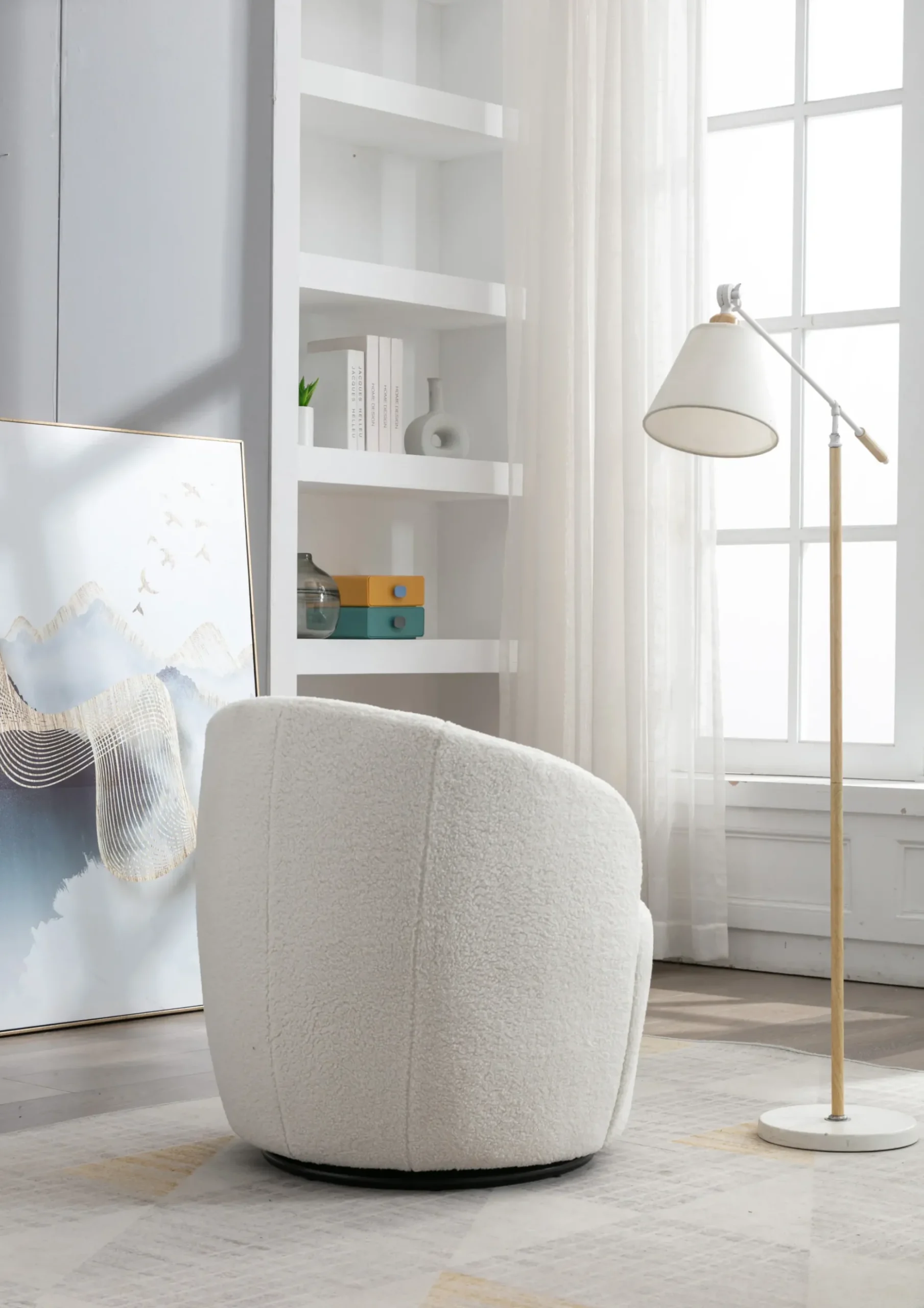 Walker Edison | Teddy Swivel Barrel Accent Armchair Chair