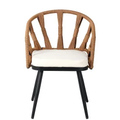 Walker Edison | U Style Contemporary Outdoor Dining Table and Chairs Set