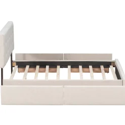 Walker Edison | Upholstered Queen Platform Bed with Storage
