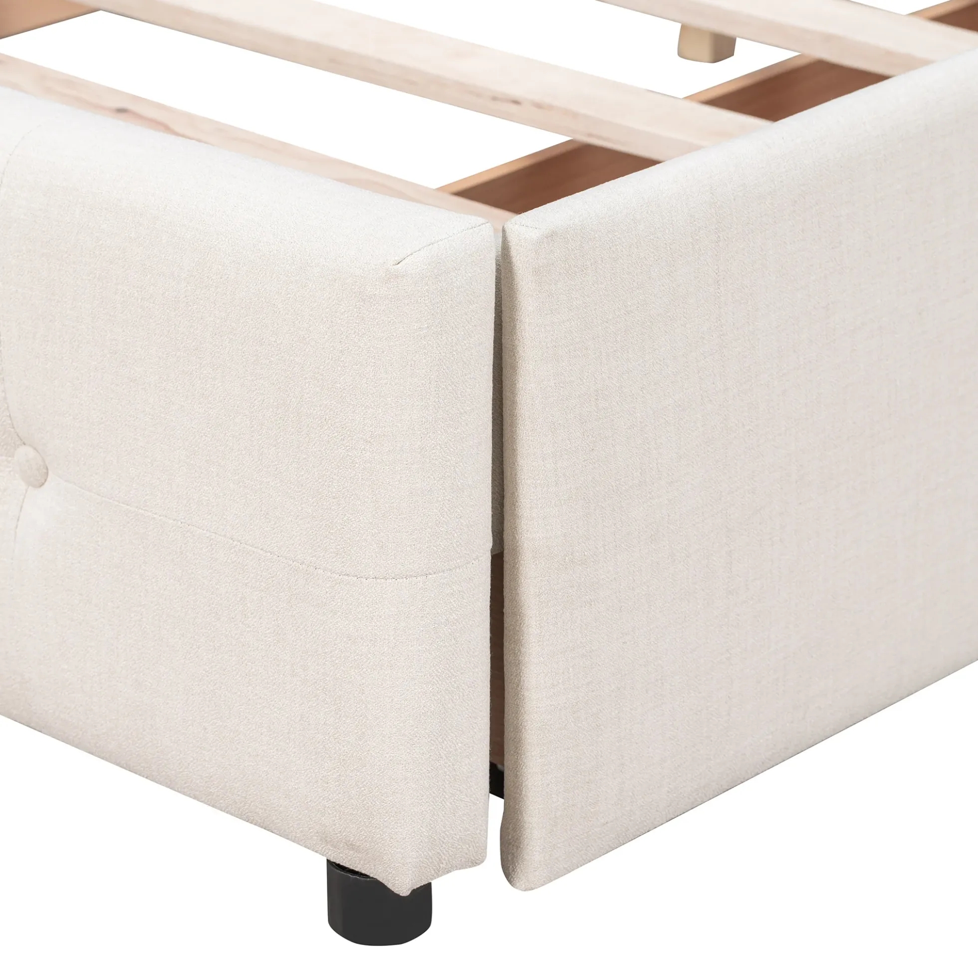 Walker Edison | Upholstered Queen Platform Bed with Storage