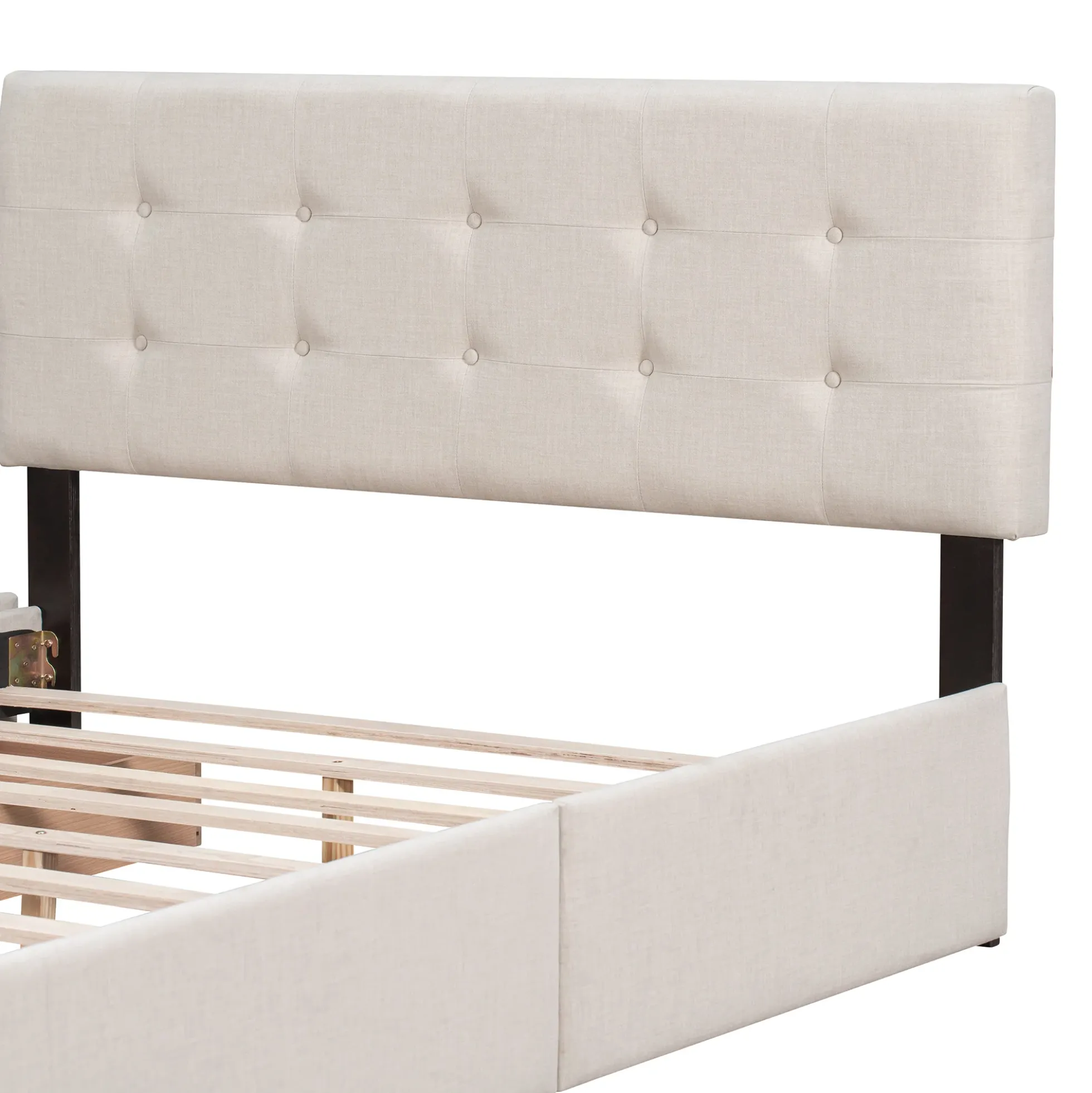 Walker Edison | Upholstered Queen Platform Bed with Storage