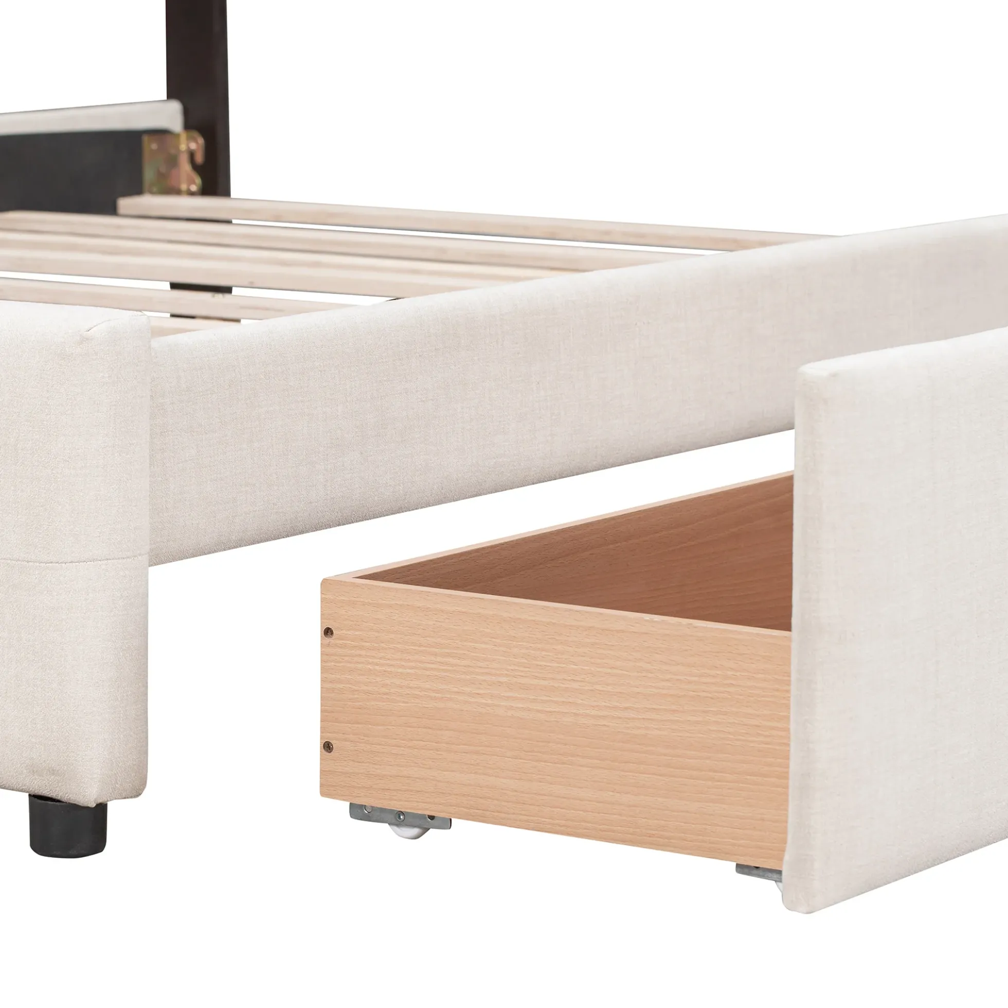 Walker Edison | Upholstered Queen Platform Bed with Storage