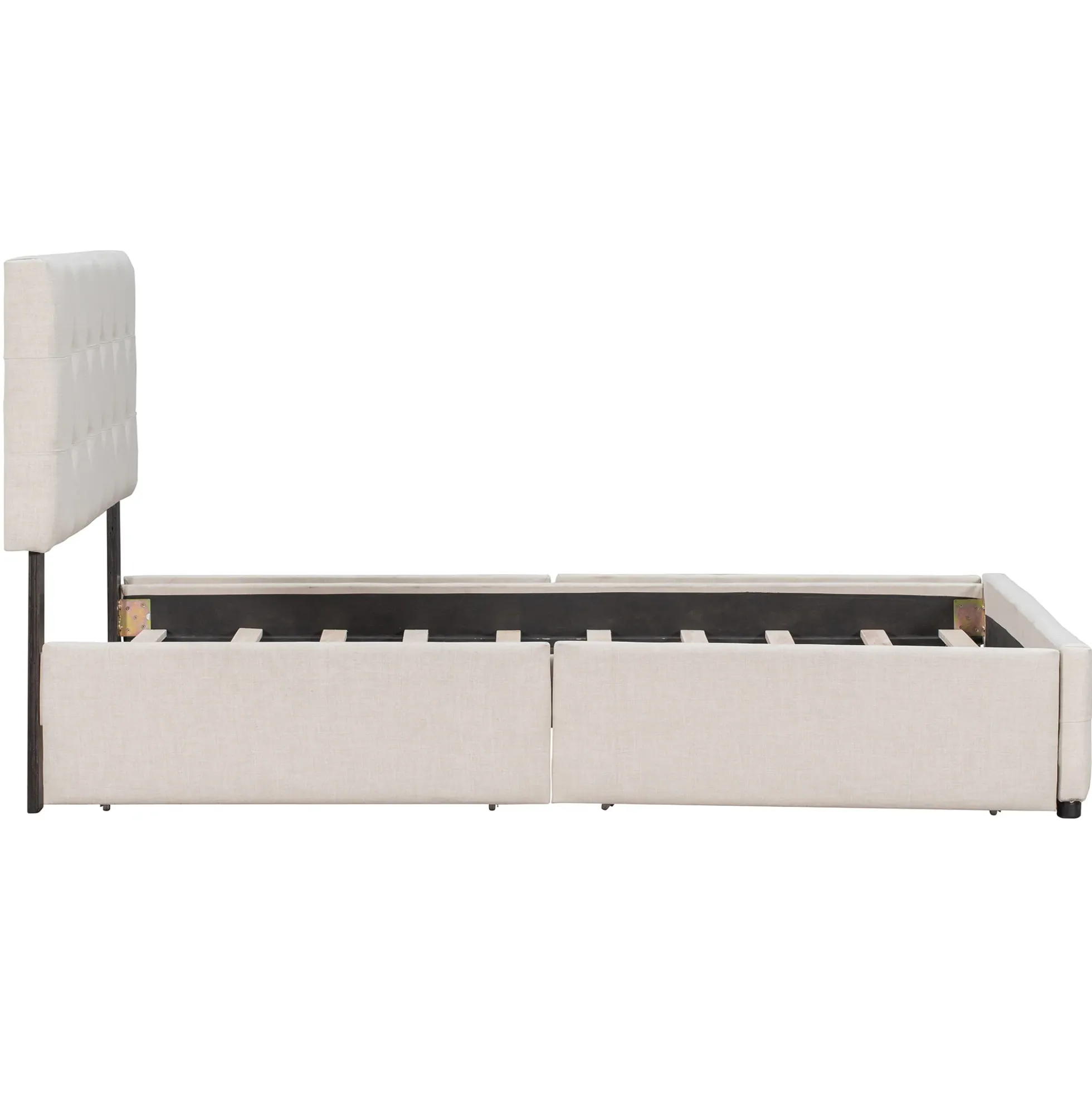 Walker Edison | Upholstered Queen Platform Bed with Storage