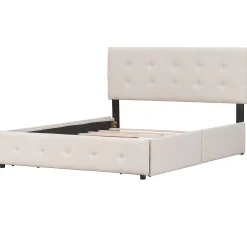 Walker Edison | Upholstered Queen Platform Bed with Storage