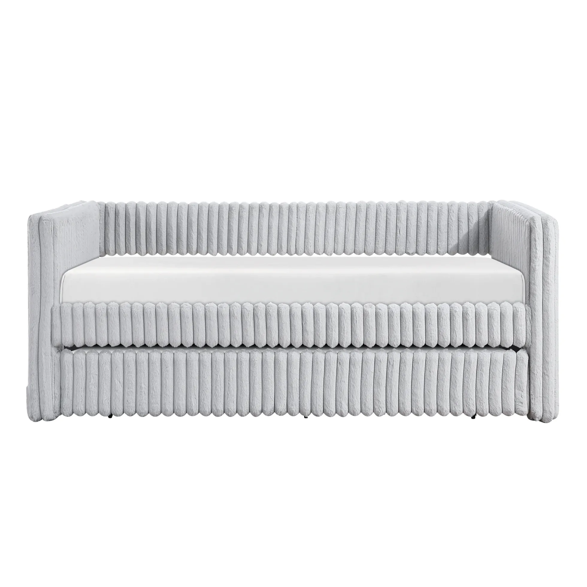Walker Edison | Upholstered Corduroy Daybed with Trundle