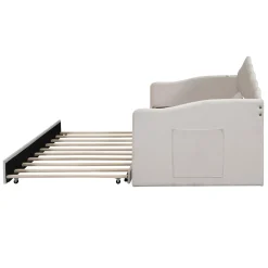 Walker Edison | Velvet Twin Size Sofa Bed with Trundle and USB Charging Ports
