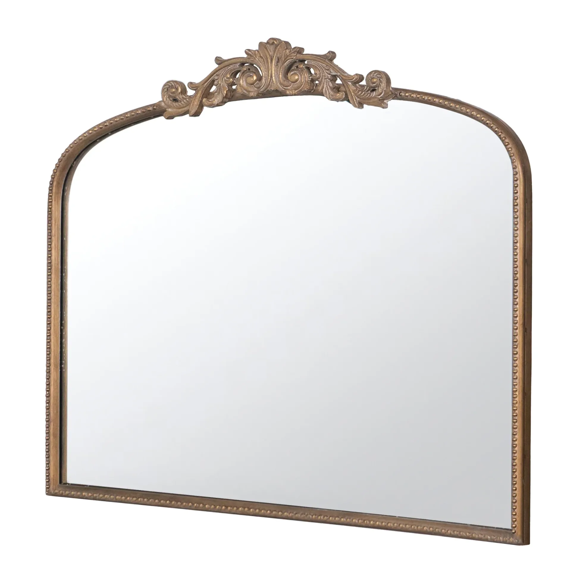 Walker Edison | Vintage Fleur Design Gold Arch Mirror