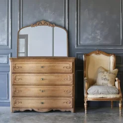 Walker Edison | Vintage Fleur Design Gold Arch Mirror