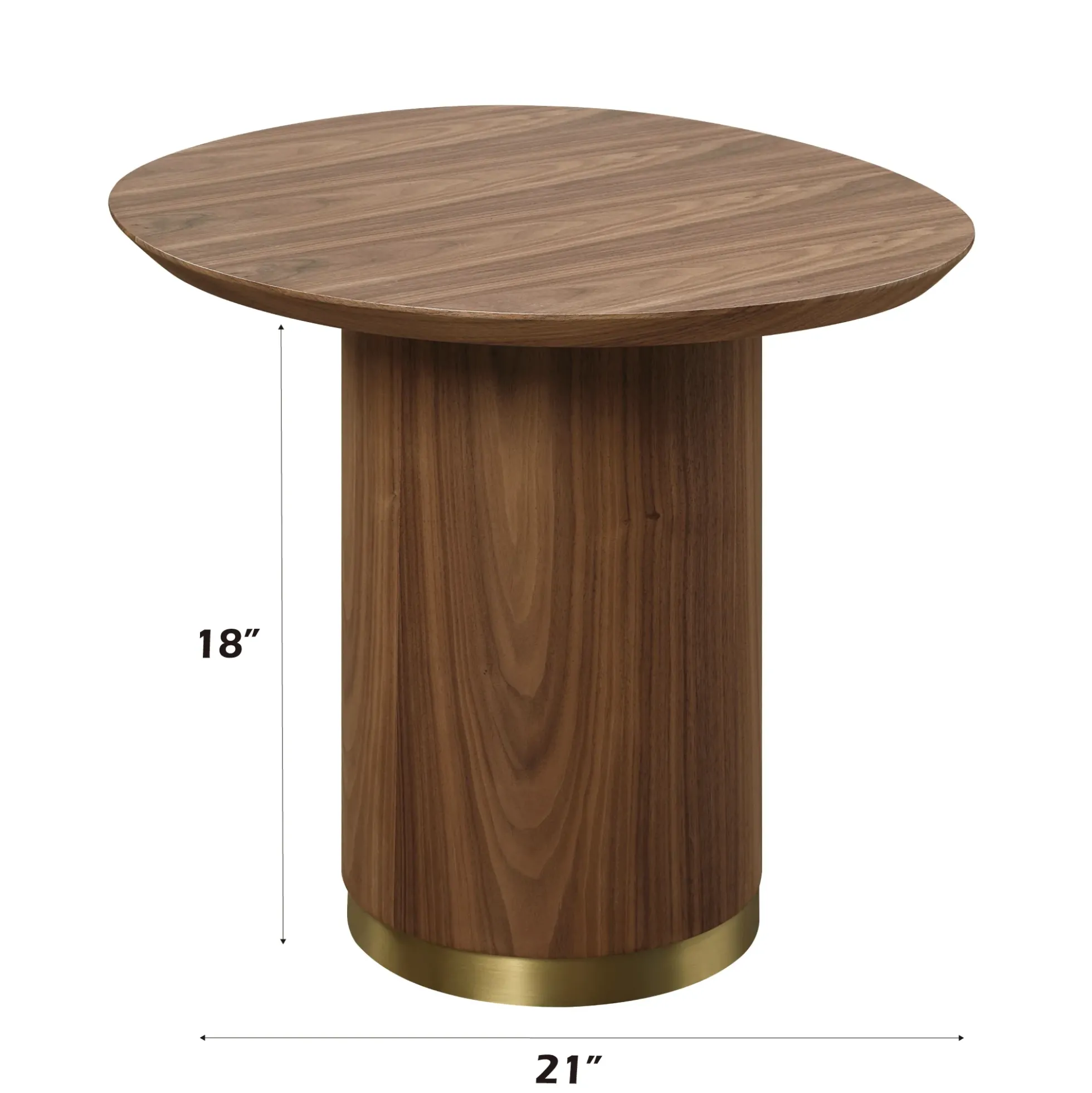 Walker Edison | Walnut End Table with Pedestal