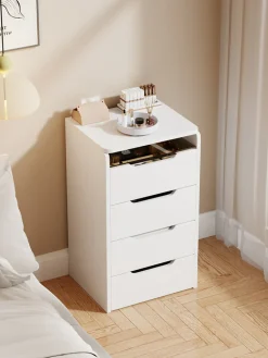 Walker Edison | White 3 in 1 Vanity Desk Set with Flip Top Mirror & Storage