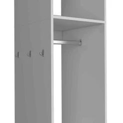 Walker Edison | White Tall Wardrobe Armoire with Mirror