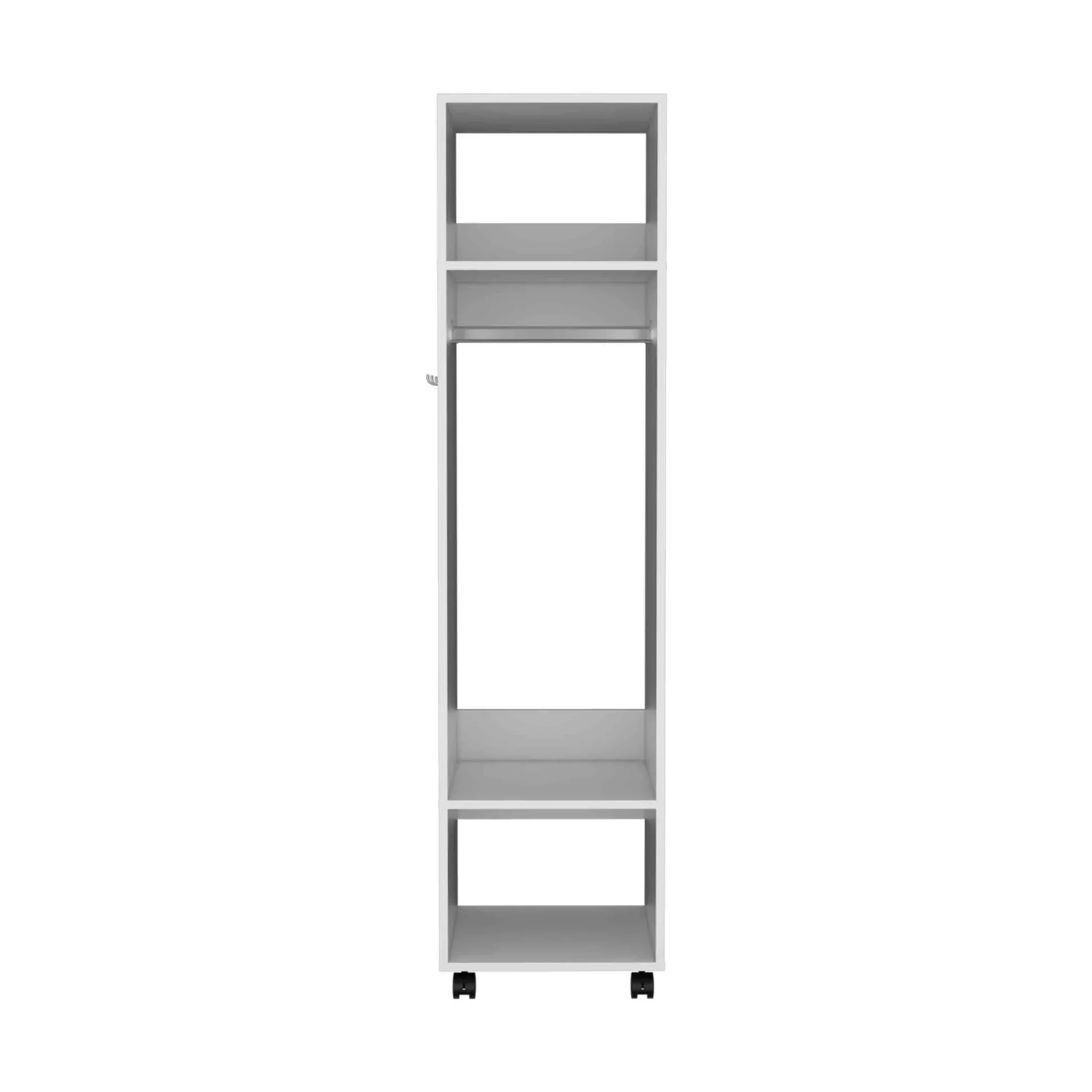 Walker Edison | White Tall Wardrobe Armoire with Mirror