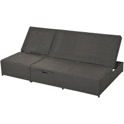 Walker Edison | Wicker Outdoor Double Sunbed Set