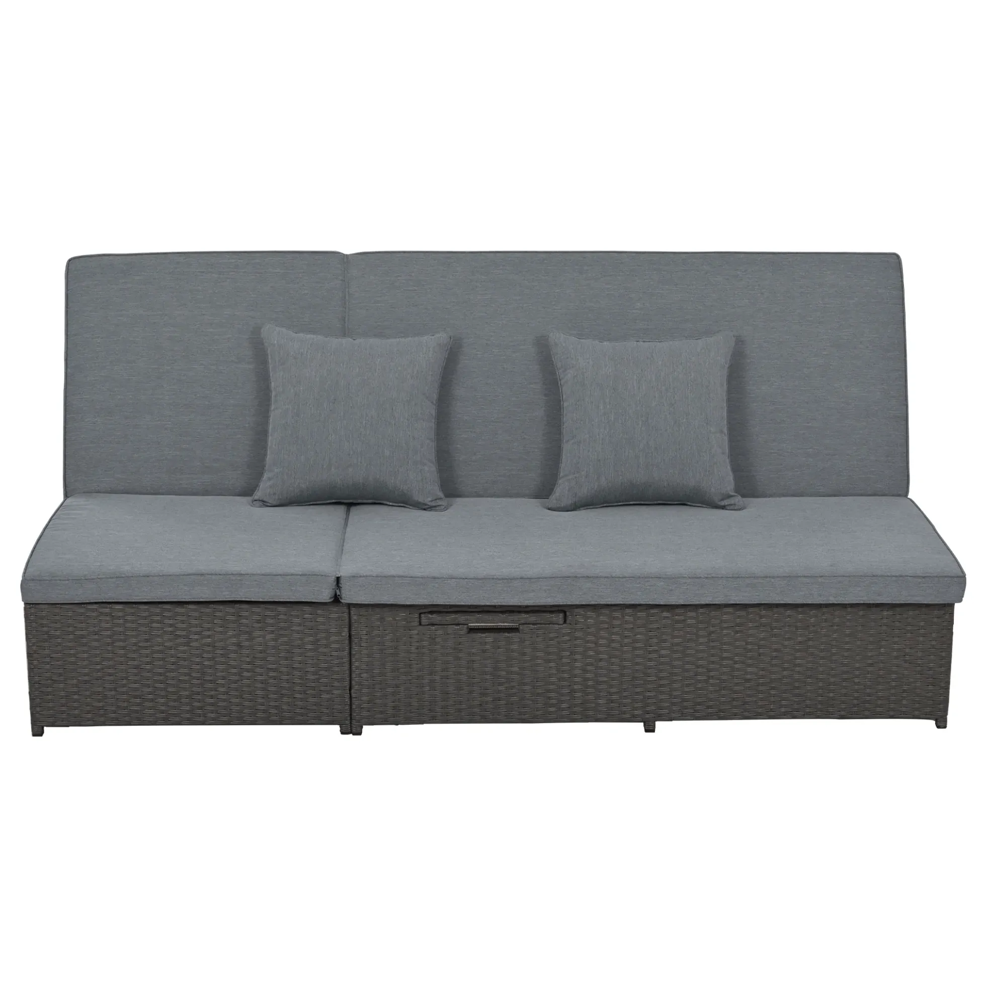 Walker Edison | Wicker Outdoor Double Sunbed Set