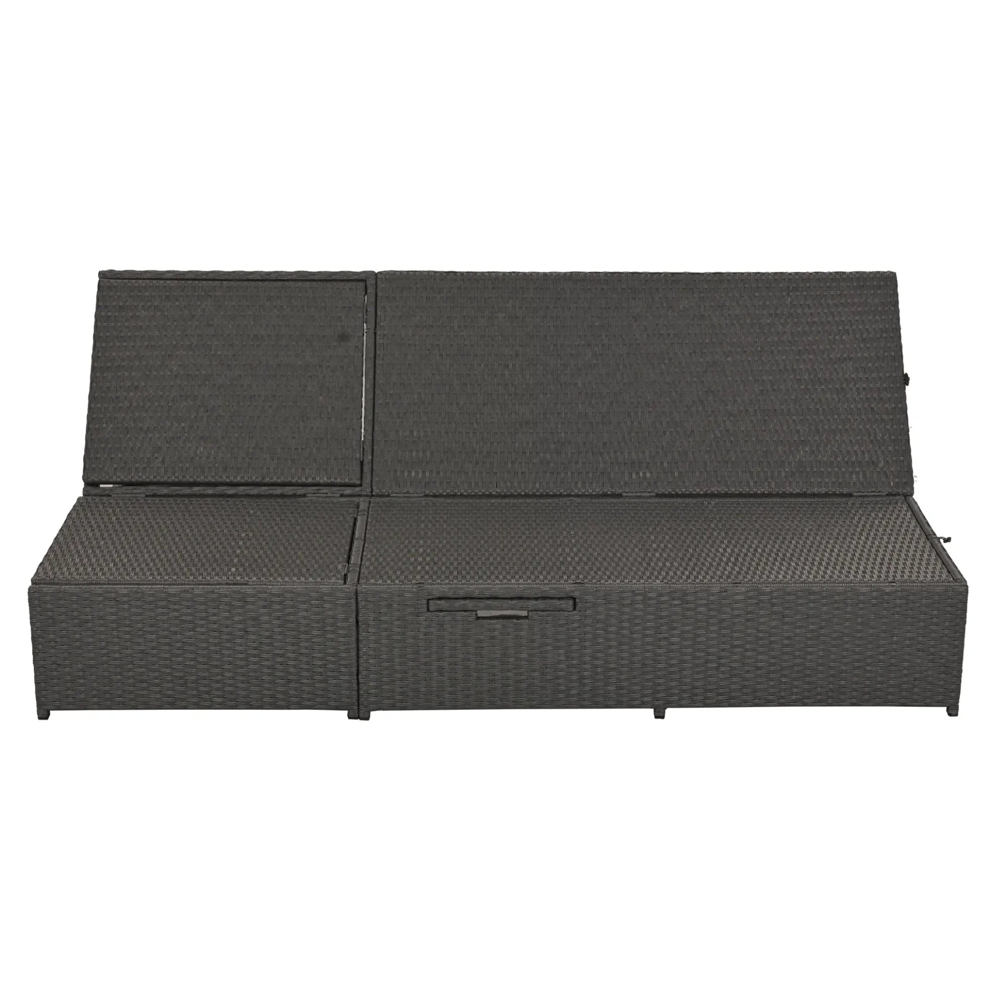 Walker Edison | Wicker Outdoor Double Sunbed Set