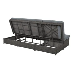 Walker Edison | Wicker Outdoor Double Sunbed Set