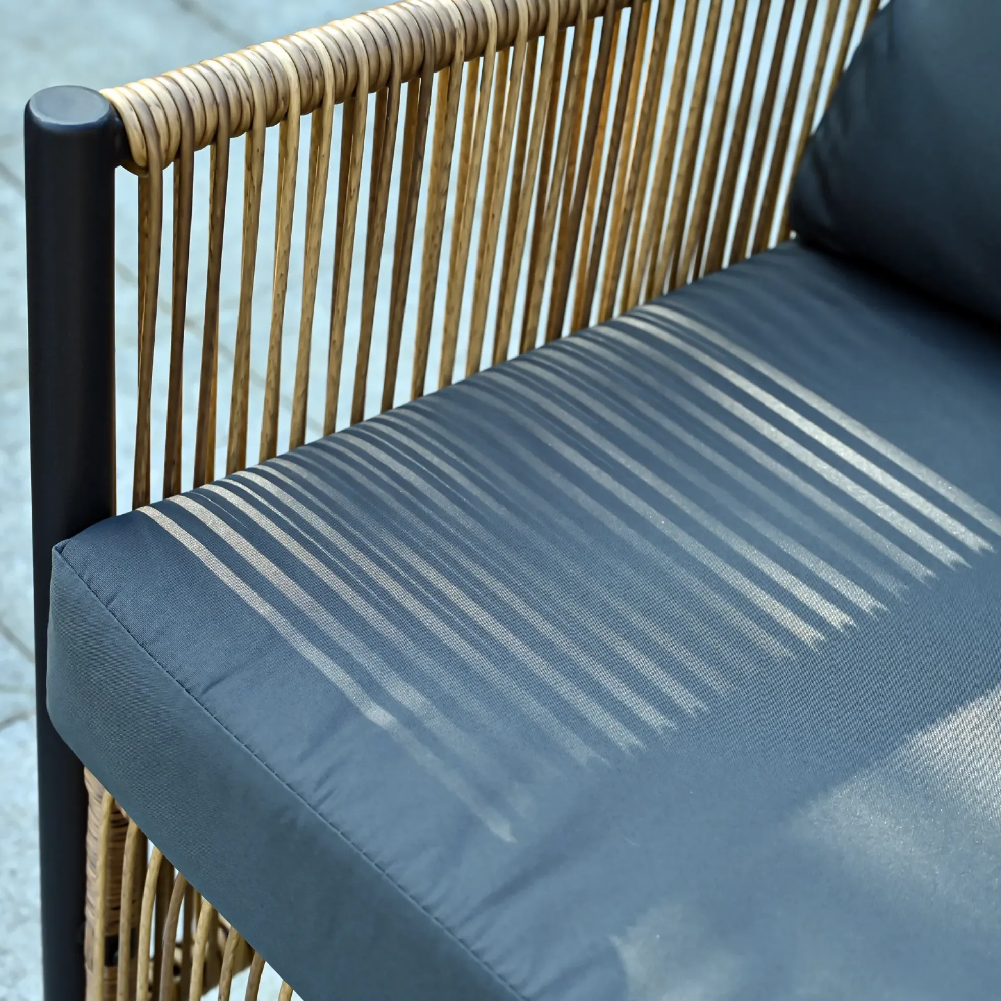 Walker Edison | Wicker Outdoor Loveseat Sofa Table Set