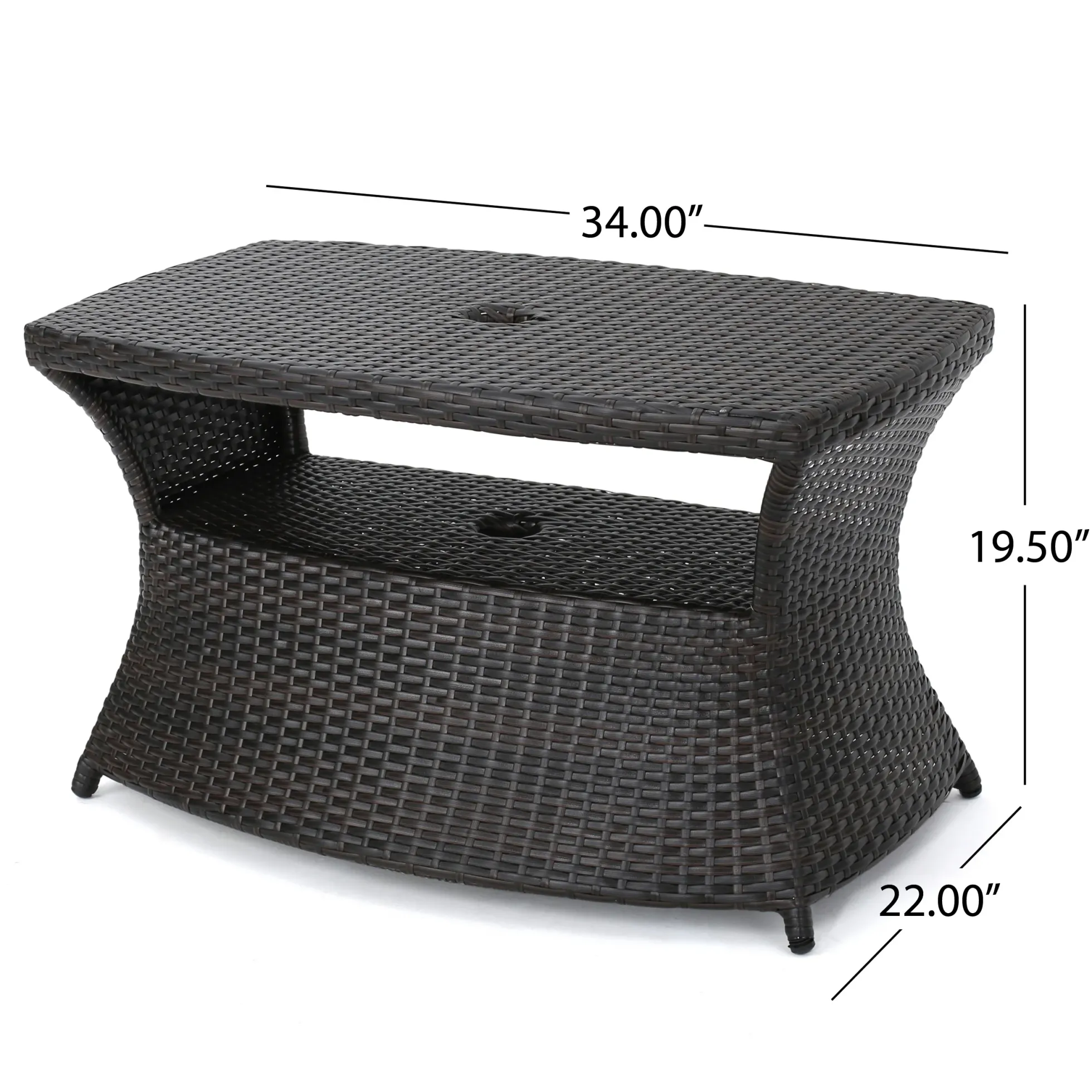 Walker Edison | Wicker Outdoor Patio Coffee Table