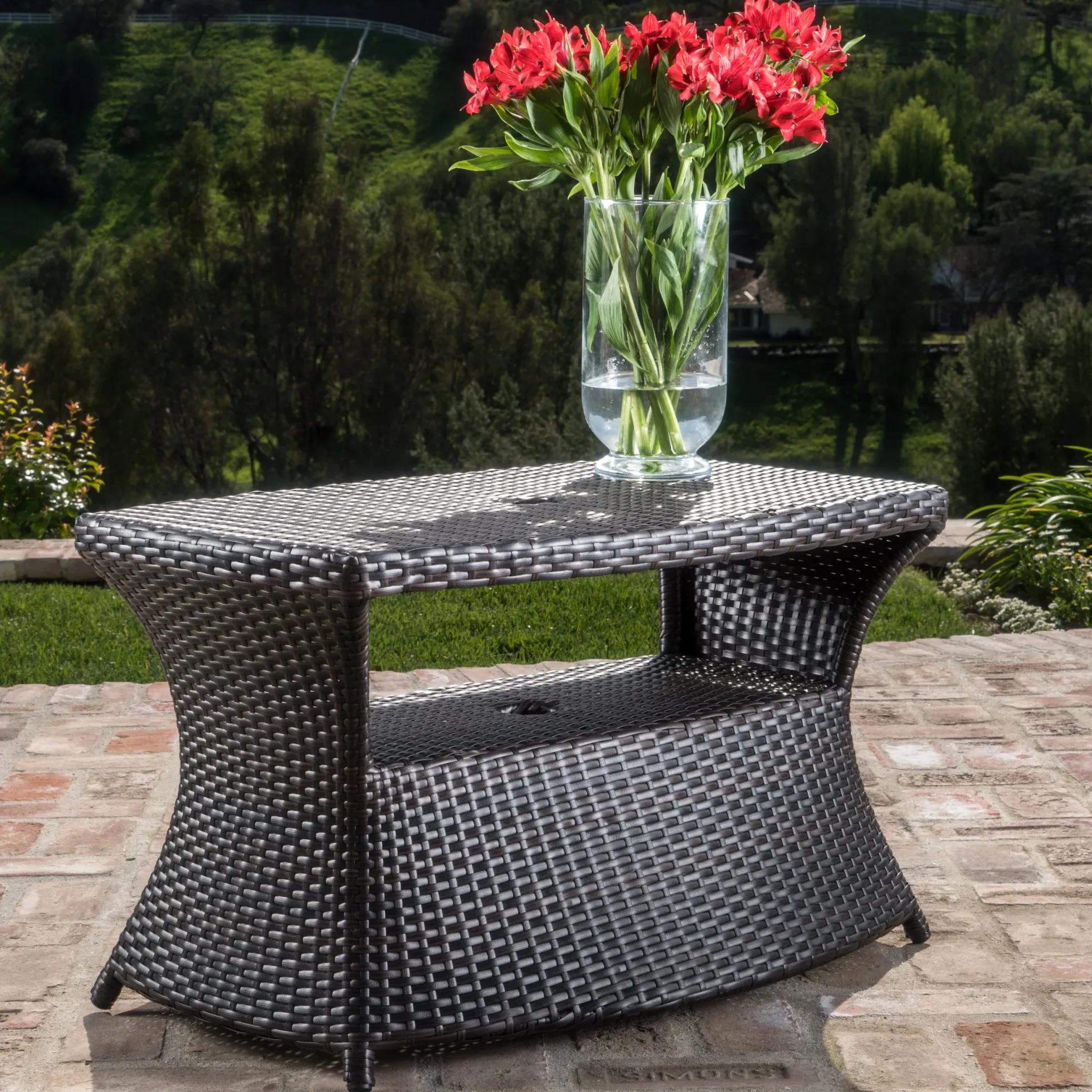 Walker Edison | Wicker Outdoor Patio Coffee Table