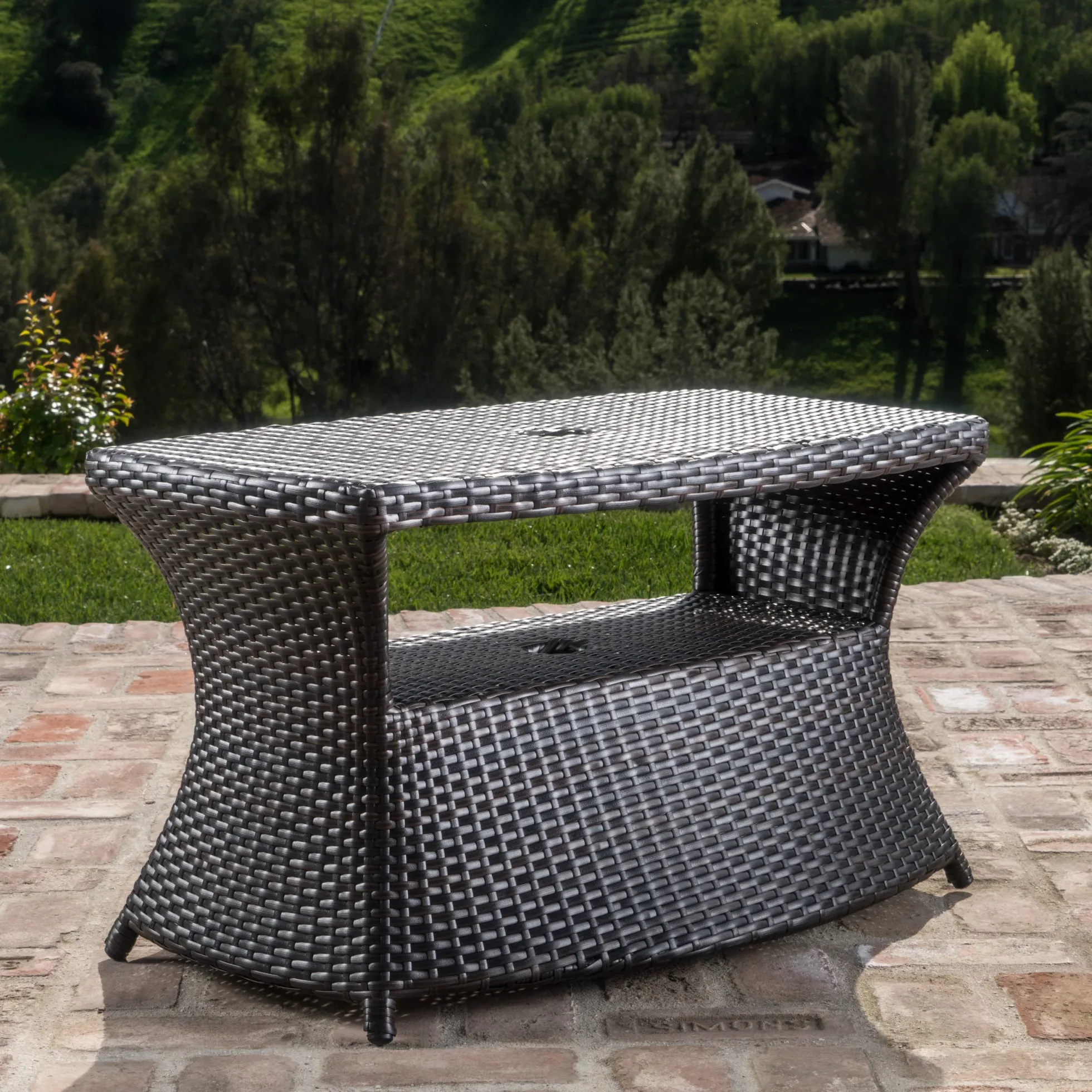 Walker Edison | Wicker Outdoor Patio Coffee Table