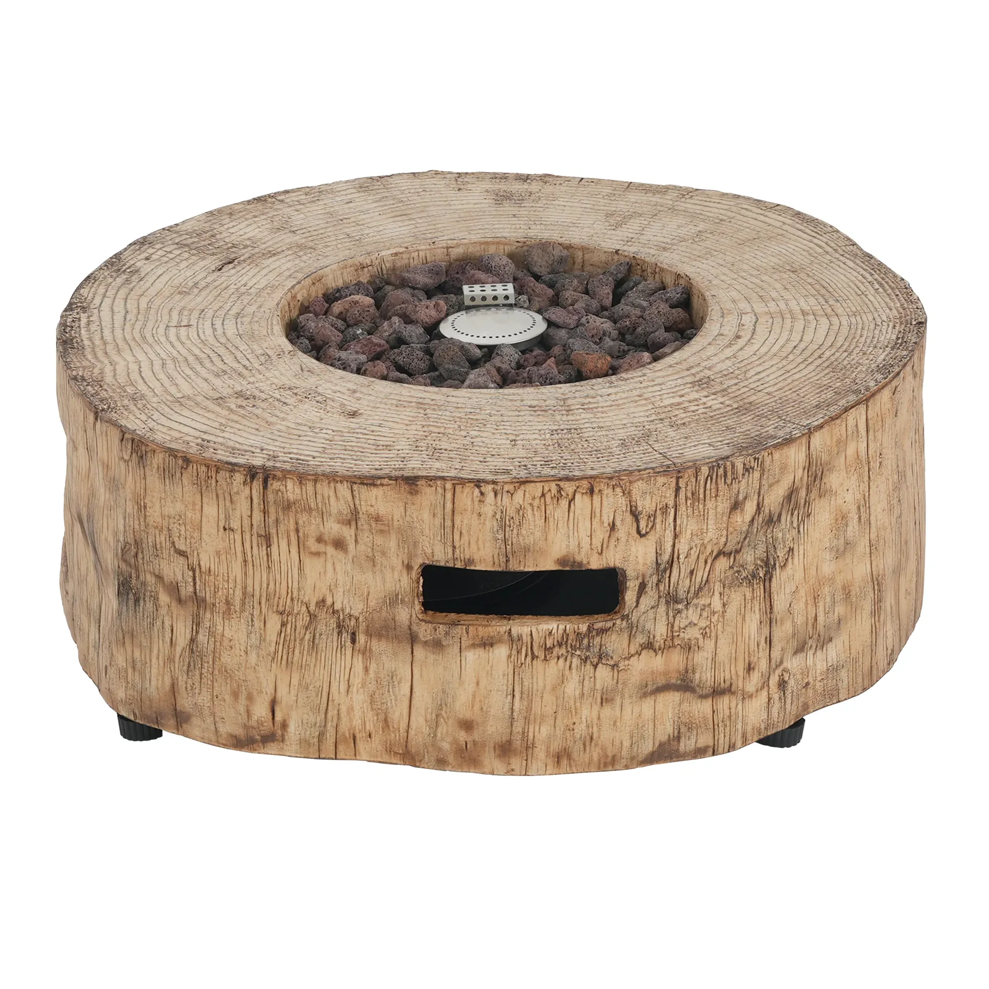 Walker Edison | Wood Pattern Outdoor Patio MGO Propane Fire Pit