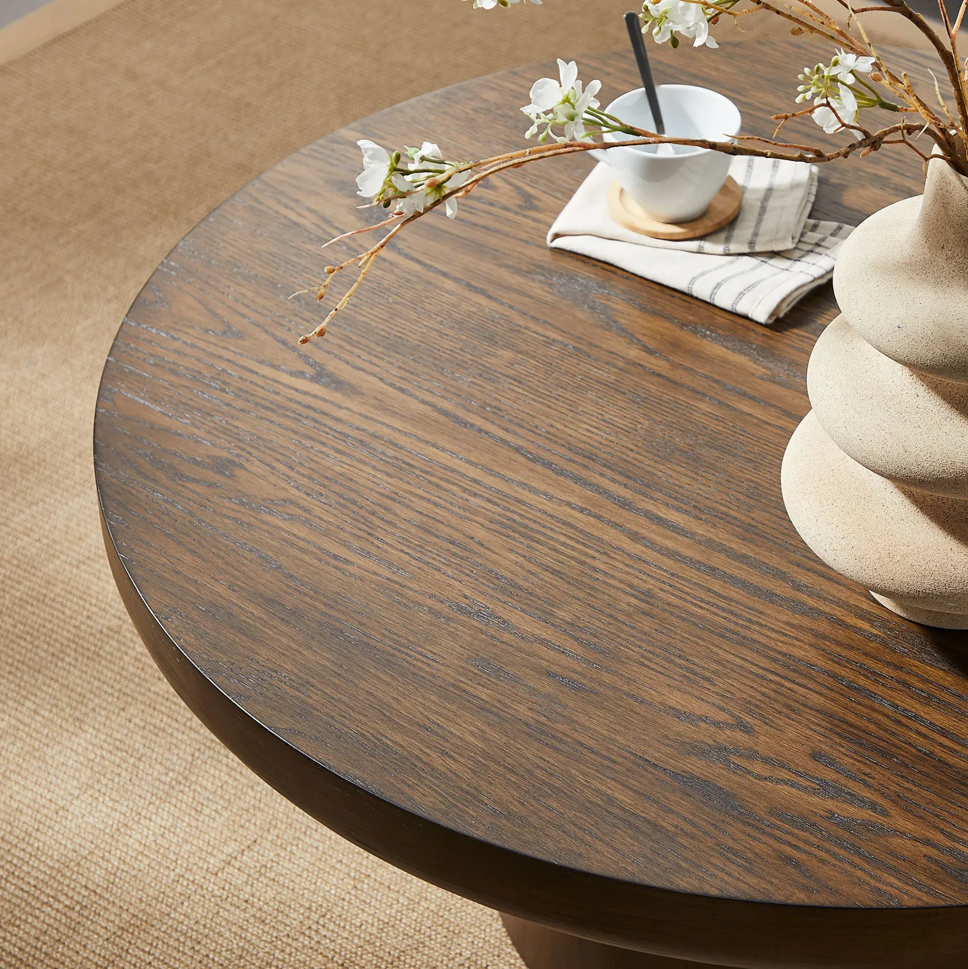 Walker Edison | Wood Veneer Round Coffee Table
