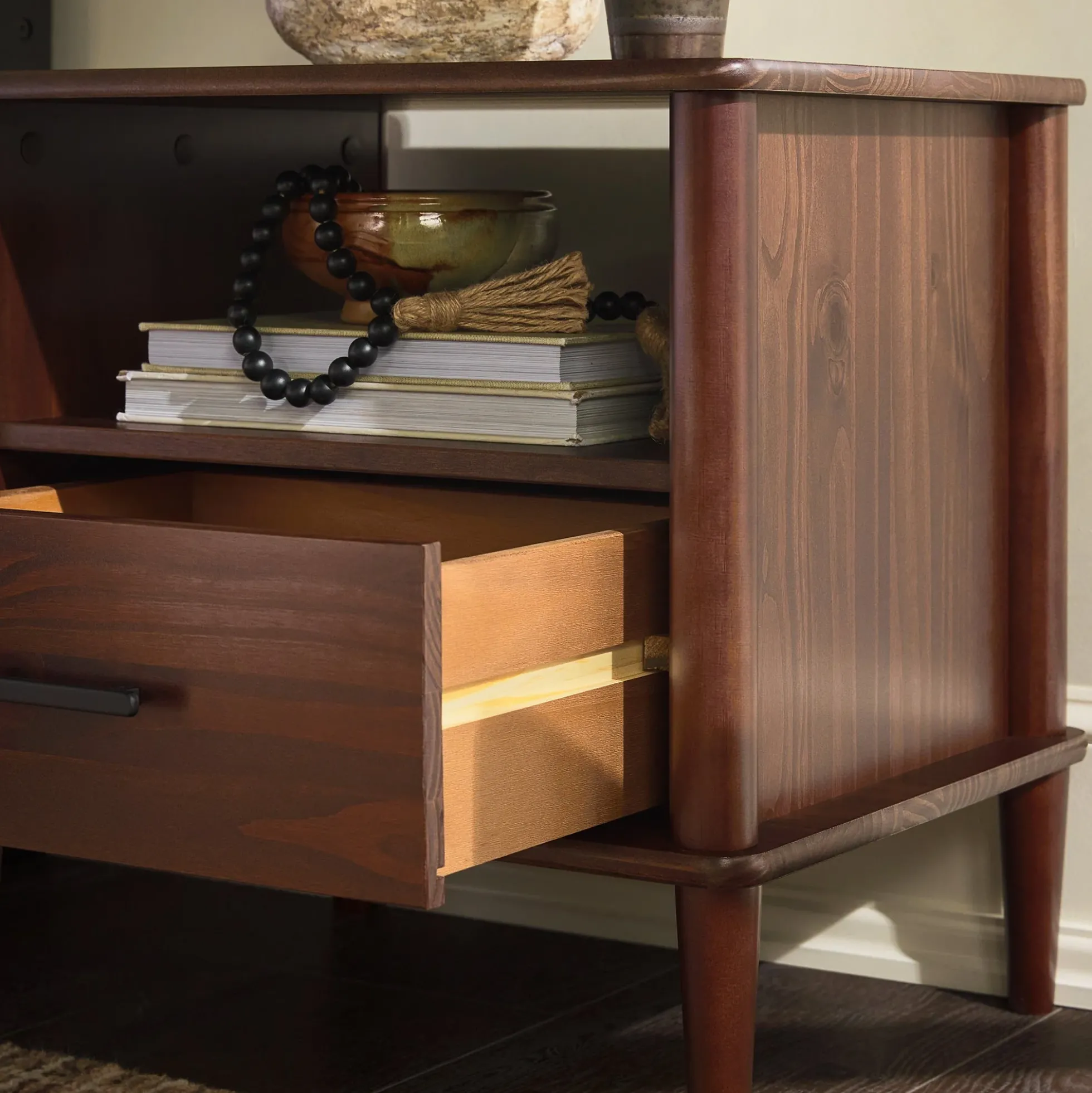 Walker Edison Spindle Transitional 1-Drawer Nightstand