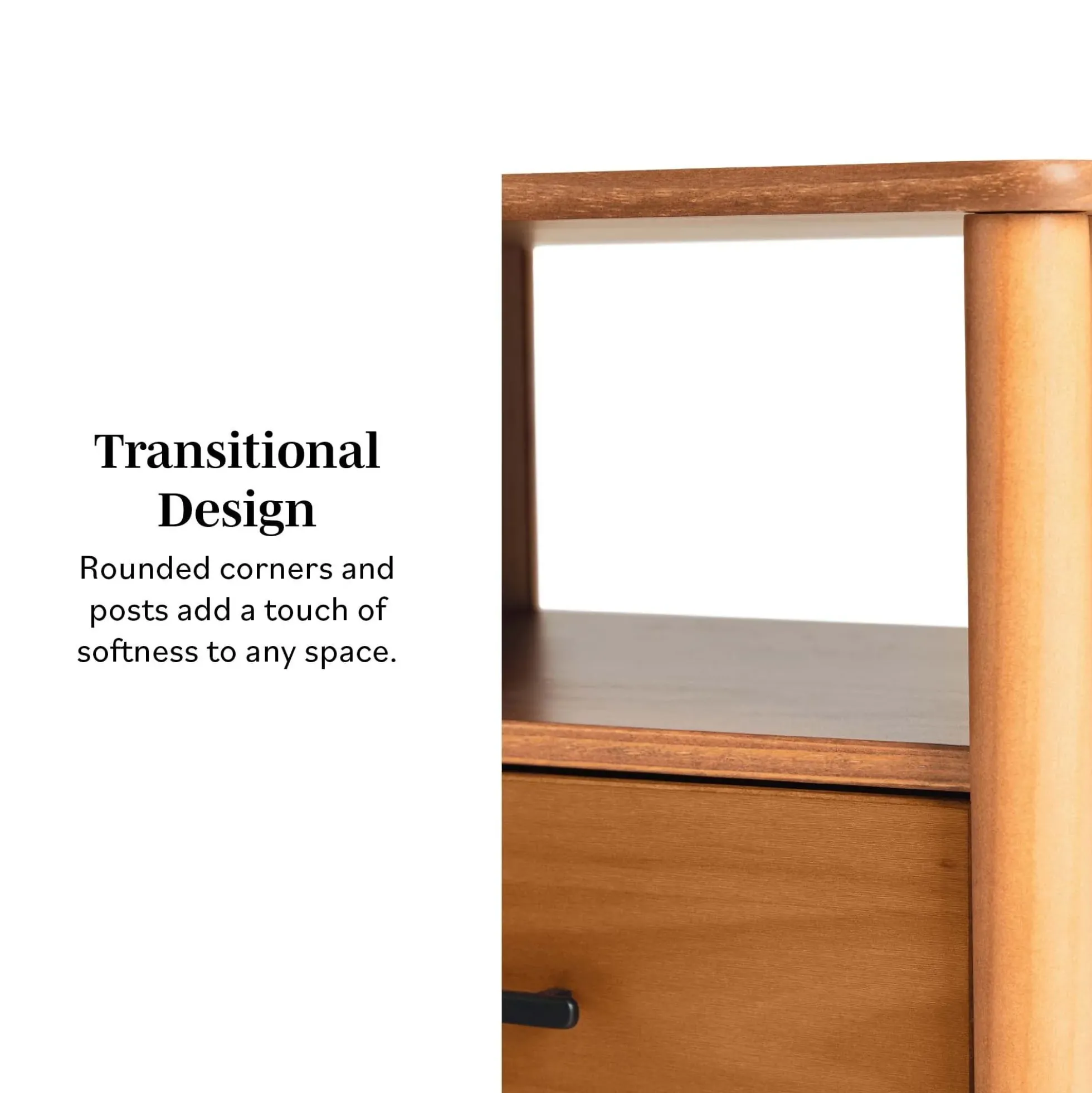 Walker Edison Spindle Transitional 1-Drawer Nightstand
