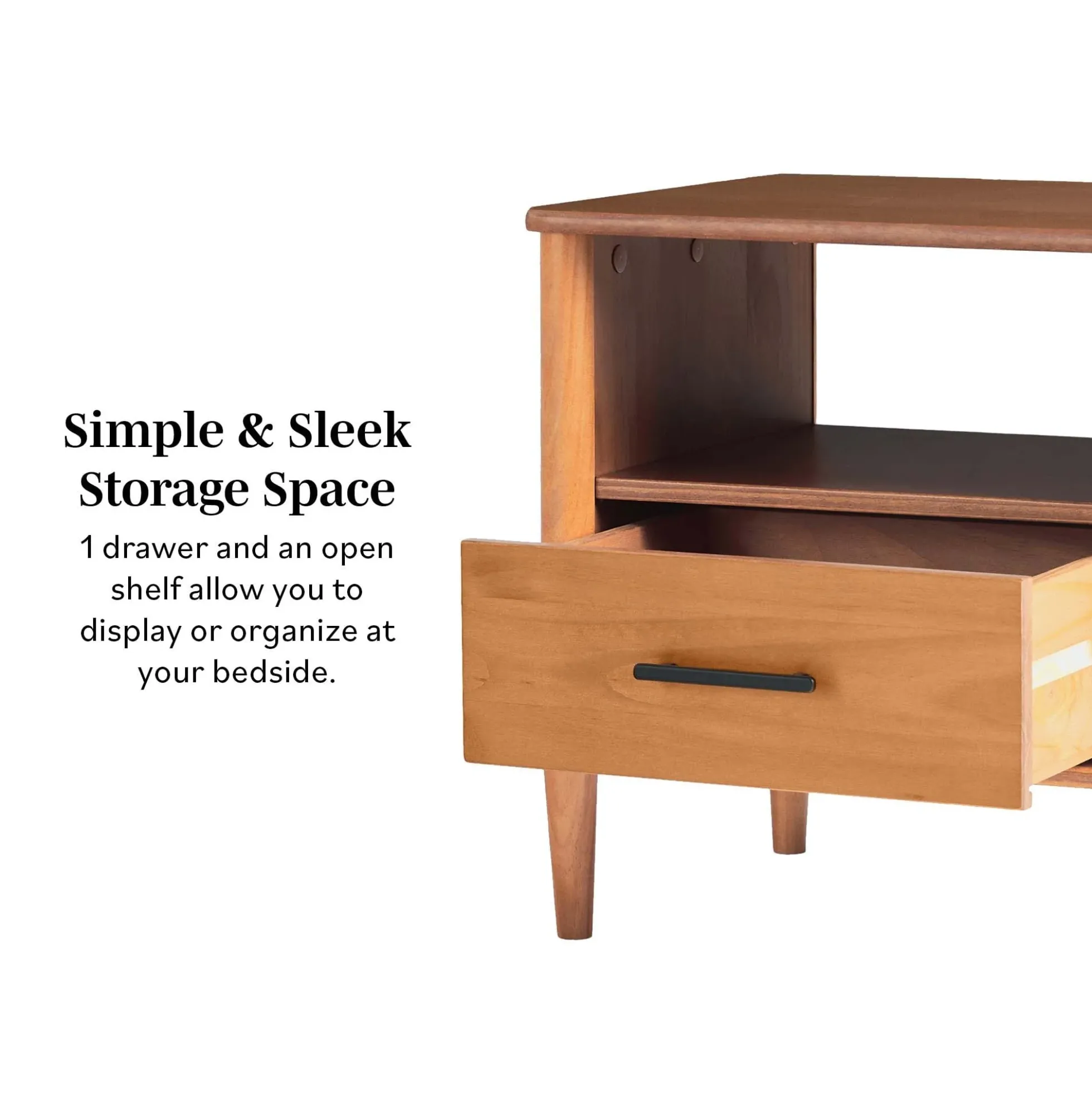 Walker Edison Spindle Transitional 1-Drawer Nightstand