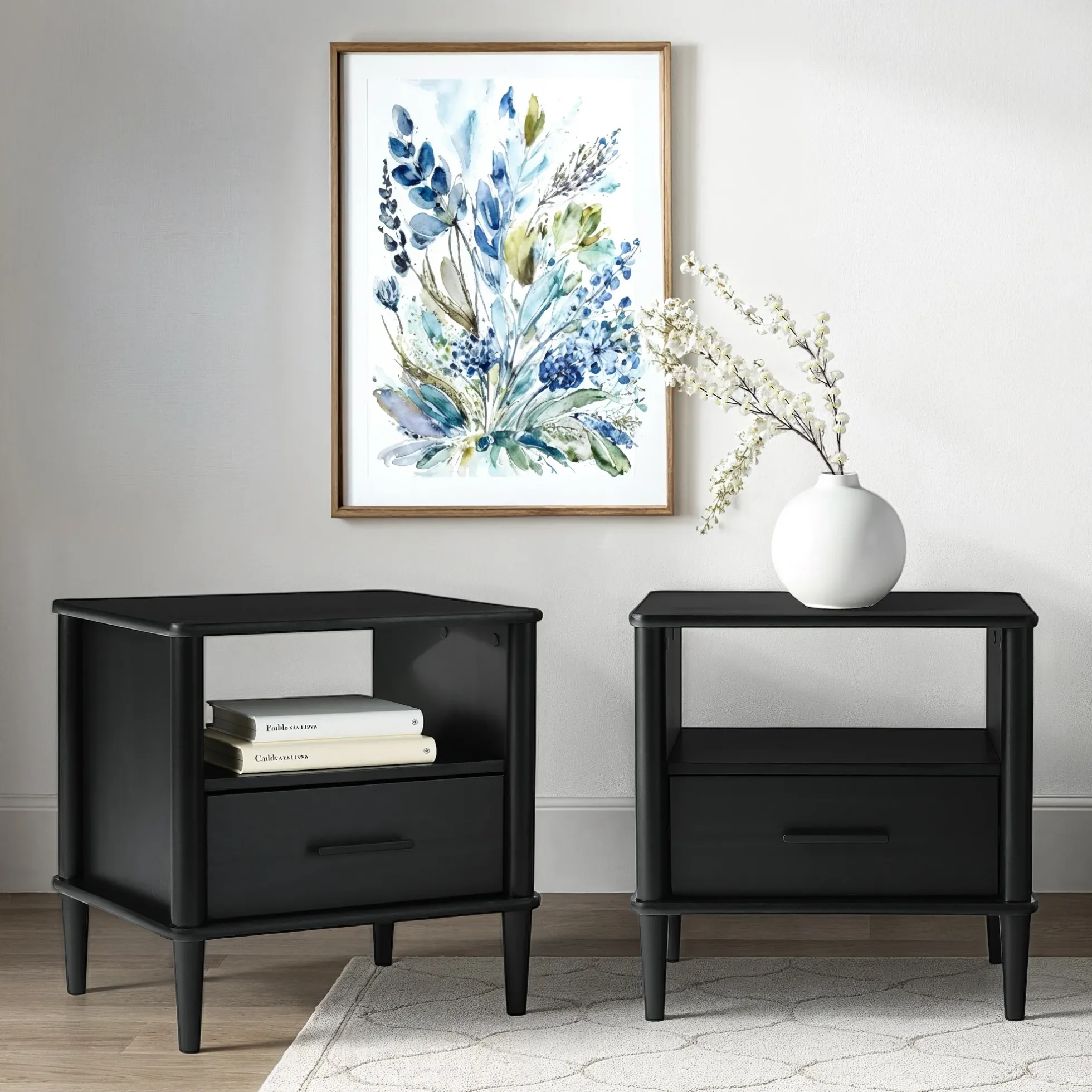 Walker Edison Spindle Transitional 1-Drawer Nightstand