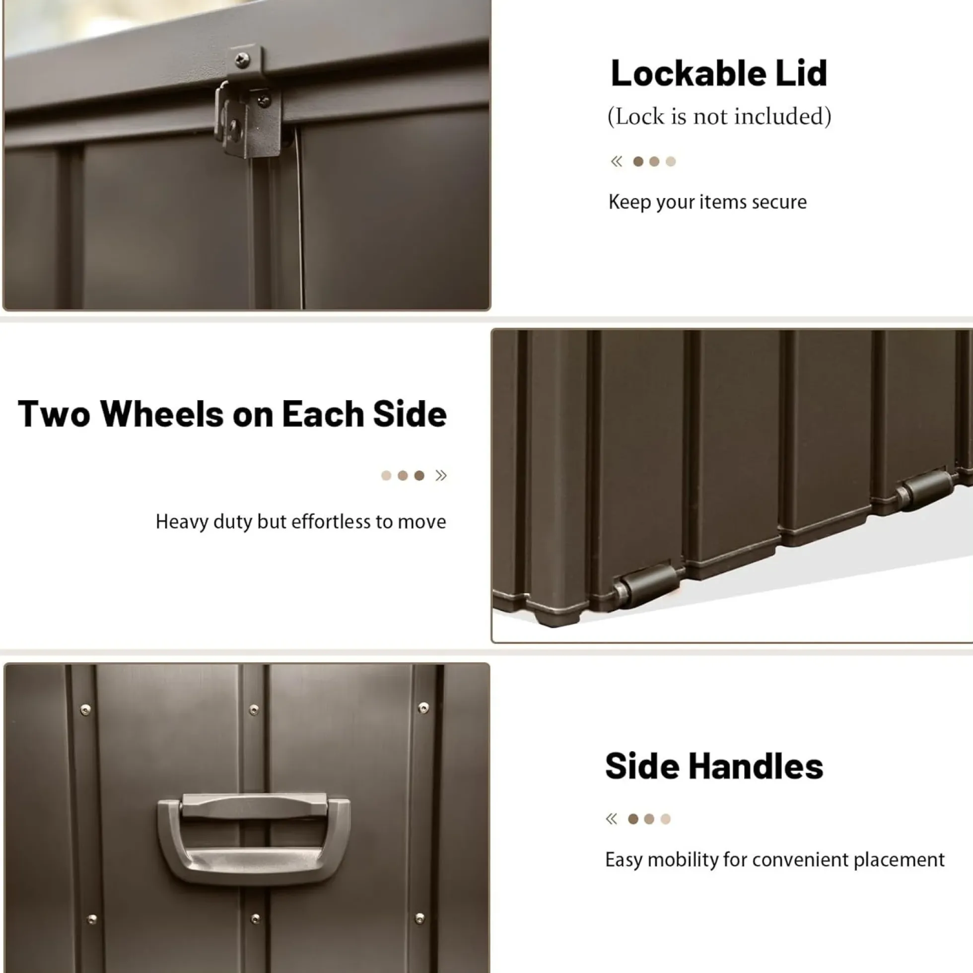 Waterproof Steel Outdoor Box 190 Gallon Metal Deck Storage Box