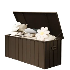 Waterproof Steel Outdoor Box 190 Gallon Metal Deck Storage Box