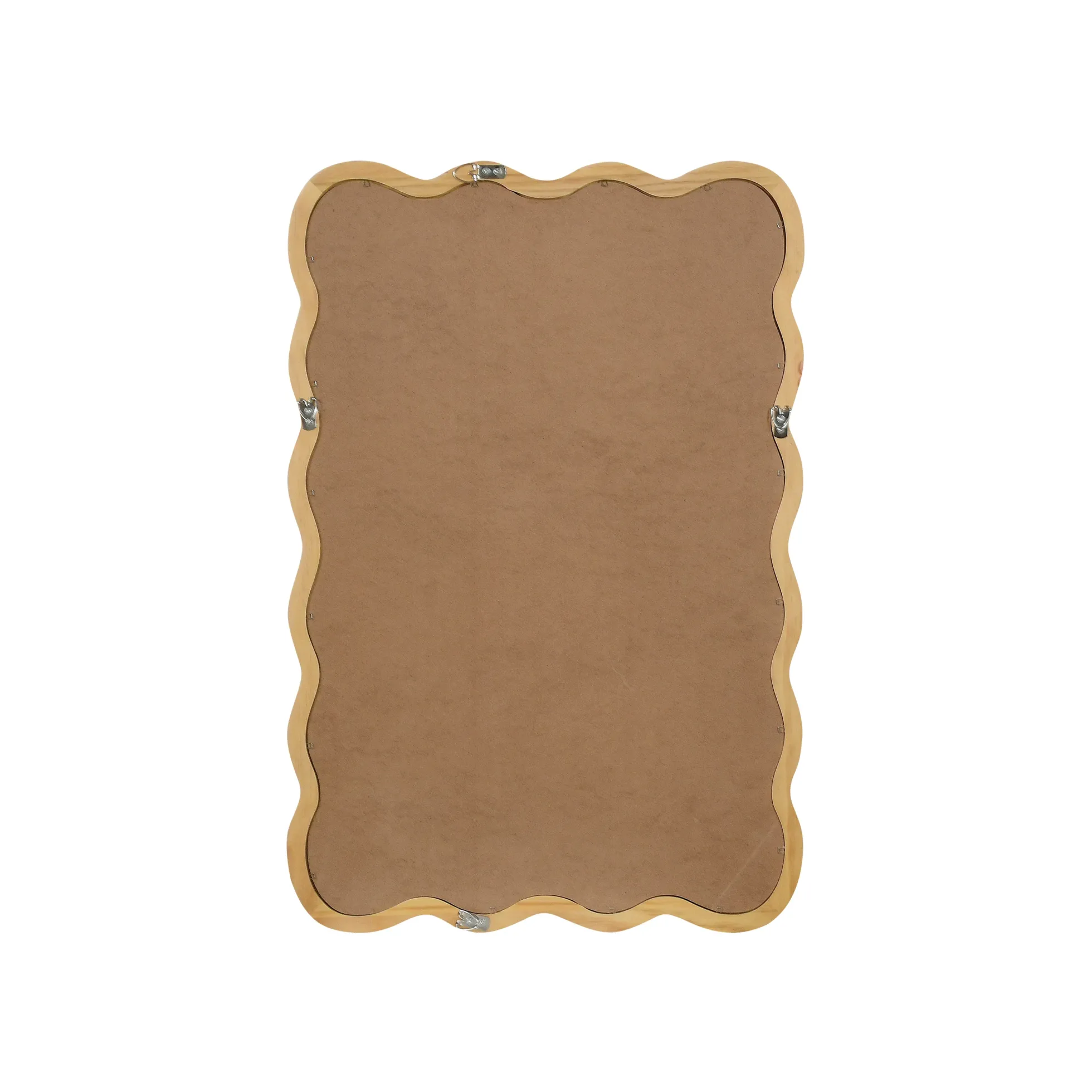 Wavy Rectangle Solid Wood Frame Decorative Mirror