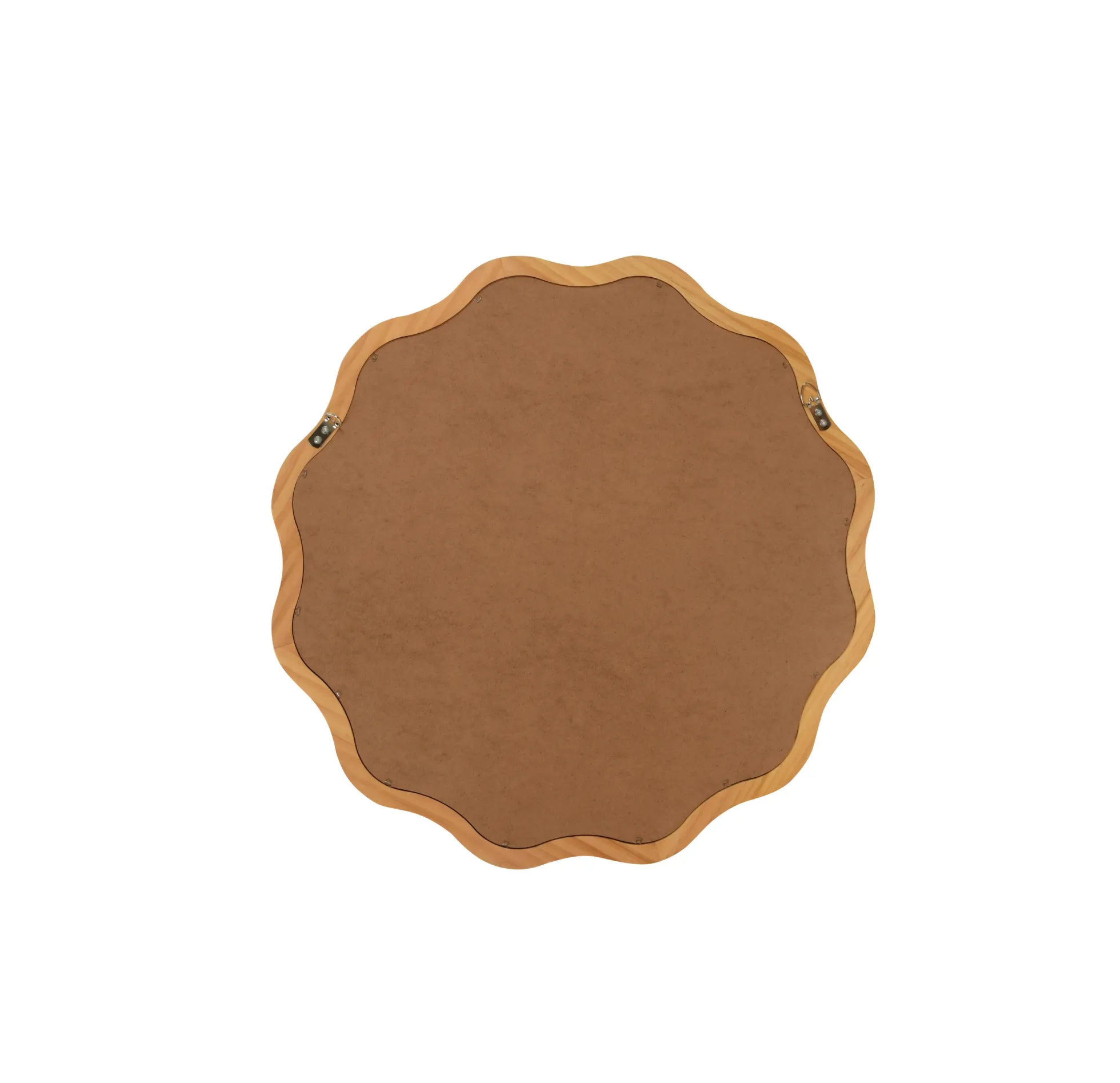 Wavy Round 24" Solid Wood Frame Decorative Mirror